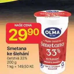 Hruška OLMA Smetana ke šlehání čerstvá 33% 200 g nabídka