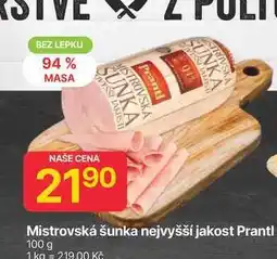 Hruška Prantl Mistrovská šunka nejvyšší jakost 100 g nabídka