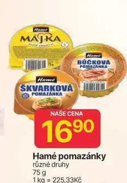 Hruška Hamé pomazánky různé druhy 75 g nabídka