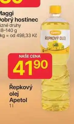 Hruška Apetol Řepkový olej 1l nabídka