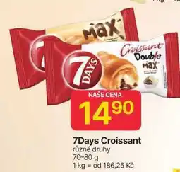 Hruška 7 Days Croissant Double 70g, vybrané druhy nabídka