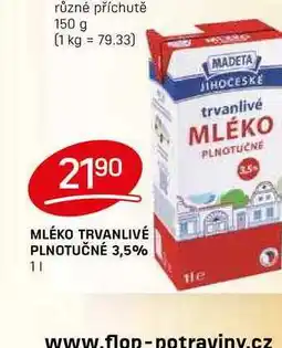 Flop MLÉKO TRVANLIVÉ PLNOTUČNÉ 3,5% 1l nabídka