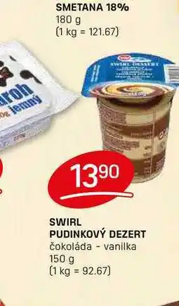Flop SWIRL PUDINKOVÝ DEZERT čokoláda vanilka 150 g nabídka