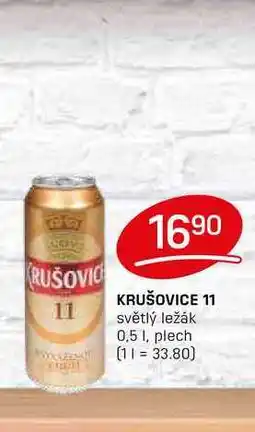 Flop KRUŠOVICE 11 světlý ležák 0,5 1, plech nabídka