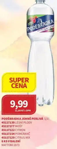 Kubík potraviny Poděbradka jemně perlivá nabídka