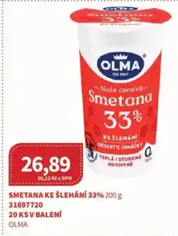Kubík potraviny OLMA Smetana ke šlehání 33% nabídka