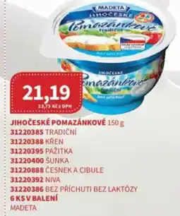 Kubík potraviny Madeta Jihočeské pomazánkové nabídka
