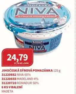 Kubík potraviny Madeta Jihočeská sýrová pomazánka nabídka
