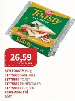 Kubík potraviny Zott Sýr toasty nabídka