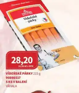Kubík potraviny VAHALA Vídeňské párky nabídka