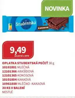 Kubík potraviny Oplatka studentská pečeť nabídka