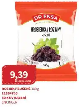 Kubík potraviny DR.ENSA Rozinky sušené nabídka