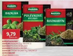 Kubík potraviny Koření avokádo nabídka