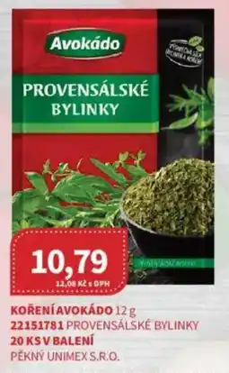 Kubík potraviny Koření Avokádo nabídka