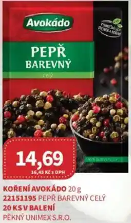 Kubík potraviny Koření Avokádo nabídka