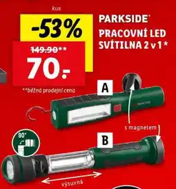 Lidl PARKSIDE Pracovní LED svítilna 2 v 1 nabídka