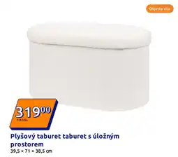Action Plyšový taburet taburet s úložným prostorem nabídka
