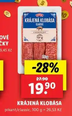Lidl KRÁJENÁ KLOBÁSA nabídka