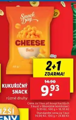 Lidl Snack Day Kukuřičný Snack nabídka