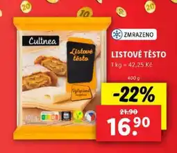 Lidl Culinea Listové těsto nabídka