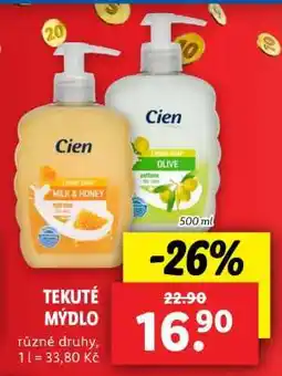 Lidl Cien TEKUTÉ MÝDLO nabídka