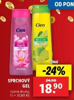 Lidl CIEN SPRCHOVÝ GEL nabídka