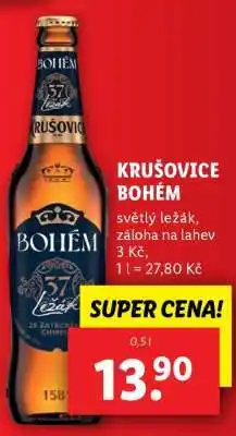 Lidl Krušovice Bohém nabídka