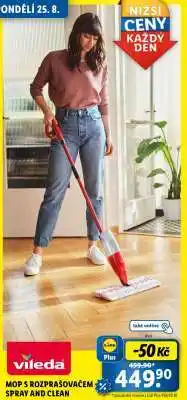 Lidl Vileda mop s rozprašovačem spray and clean nabídka