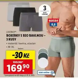 Lidl LIVERGY BOXERKY S BIO BAVLNOU 3 KUSY nabídka