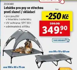 Lidl ZOOFARI Lehátko pro psy se střechou proti slunci / skládací nabídka