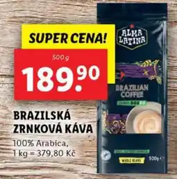 Lidl ALMA LATINA Brazilská zrnková káva nabídka