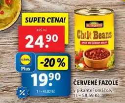 Lidl ČERVENÉ FAZOLE nabídka