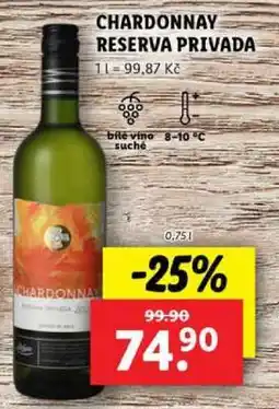 Lidl CHARDONNAY RESERVA PRIVADA nabídka