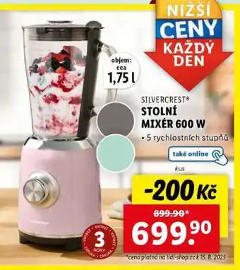 Lidl SILVERCREST Stolní mixér 600 W nabídka