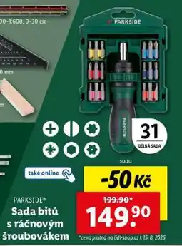 Lidl PARKSIDE Sada bitů s ráčnovým šroubovákem nabídka