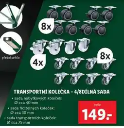 Lidl TRANSPORTNÍ KOLEČKA – 4/8DÍLNÁ SADA nabídka