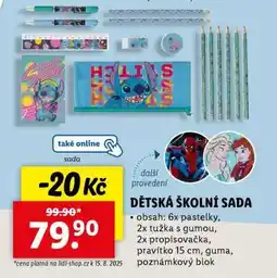 Lidl DĚTSKÁ ŠKOLNÍ SADA nabídka