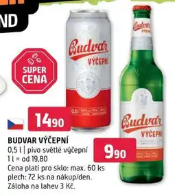 Terno Budvar výčepní nabídka