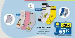 Lidl PONOŽKY – 3 PÁRY nabídka