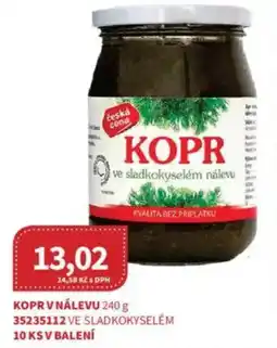 Kubík potraviny Kopr v nálevu nabídka
