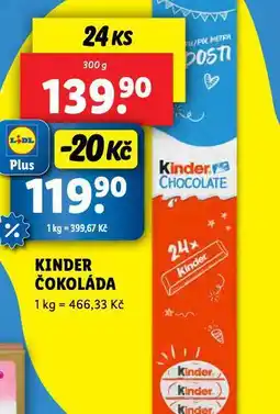Lidl Kinder čokoláda nabídka