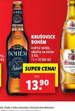 Lidl Pivo krušovice bohém nabídka
