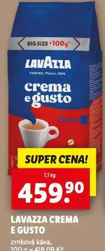Lidl Lavazza crema e gusto zrnková káva nabídka
