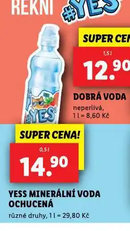 Lidl Yess ochucená minerální voda nabídka