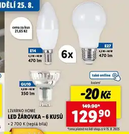 Lidl Led žárovka 6 kusů nabídka