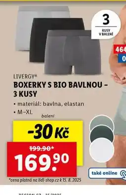 Lidl Boxerky s bio bavlnou nabídka