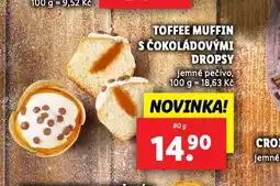 Lidl Toffee muffin s čokoládovými dropsy nabídka