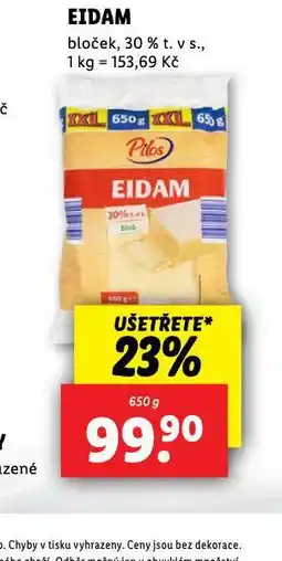 Lidl Eidam bloček 30% nabídka