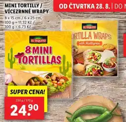 Lidl Mini tortilly / vícezrenné wrapy nabídka