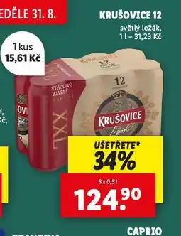 Lidl Pivo krušovice 12 královský ležák nabídka